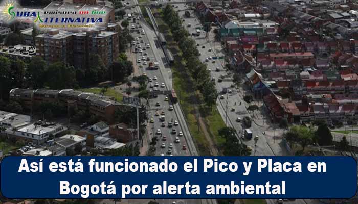 Así está funcionado el Pico y Placa en Bogotá por alerta ambiental