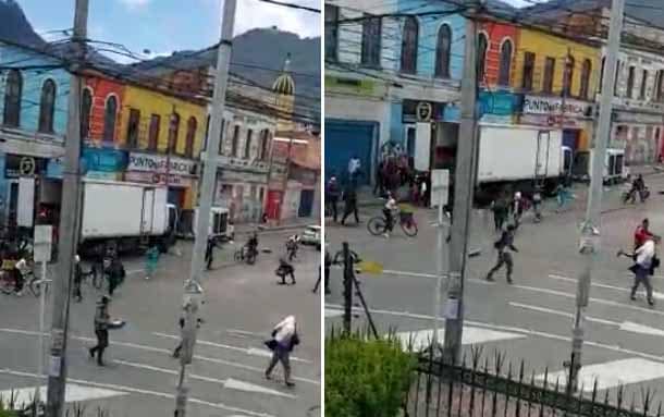 Como de película, saqueos y vehículos vandalizados en el centro de Bogotá