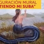 Artistas beneficiados con beca de Es Cultura Local pintaron mural en Suba