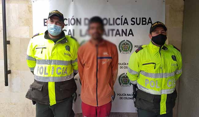 Capturado sujeto por el delito de fabricación, tráfico, porte o tenencia de arma de fuego en el barrio Villa María Suba