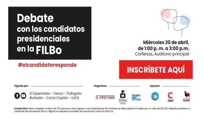 Los candidatos a la Presidencia de Colombia estarán en la FILBo 2022