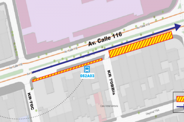 Conozca el cierre de la av. calle 116 entre las carreras 53A y 52 y entre la av. Suba y carrera 70B bis