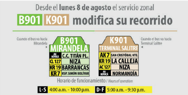 La ruta B901 Mirandela – K901 Terminal Salitre modifica su recorrido